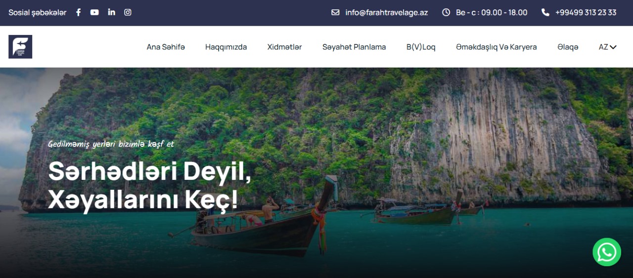 travel üçün veb sayt